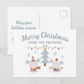 Carte Postale Jolis souris de Noël et arbre (Devant / Derrière)