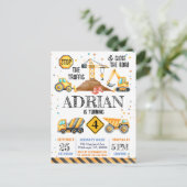 Carte Postale Jolis véhicules de construction d'anniversaire à l (Debout devant)