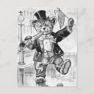 Carte Postale Jolly Bear Jerry - Lettre J - Vintage Teddy Bear