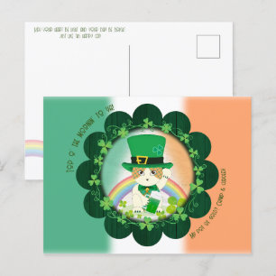 Carte Postale Jolly Ginger Tabby Irish Cheer