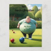 Carte Postale Jolly Lawn Bowler Man, (Devant)