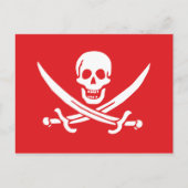 Carte Postale Jolly roger de Calico Jack Rackham (RED) (Devant)