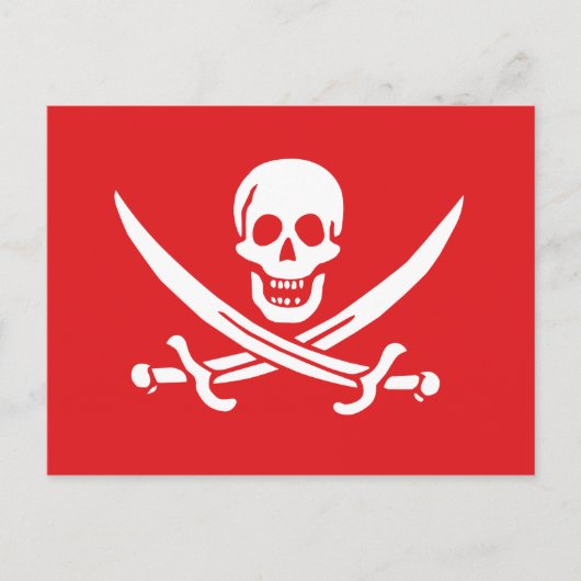 Carte Postale Jolly roger de Calico Jack Rackham (RED) (Devant)