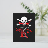 Carte Postale Jolly roger K Monogramme initial (Debout devant)