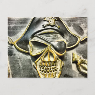 Carte Postale Jolly roger Pirate trésor coffre