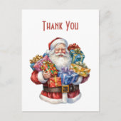 Carte Postale Jolly Santa Claus classique Merci de Noël (Devant)