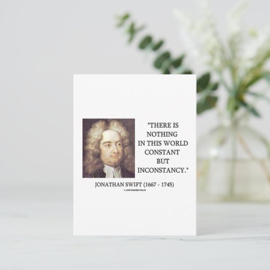 Carte Postale Jonathan Swift Rien De Constant Mais D'Inconstance (Debout devant)