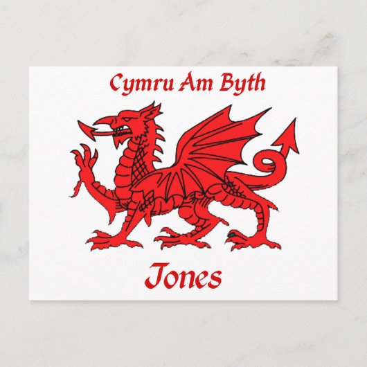 Carte Postale Jones Welsh Dragon (Devant)