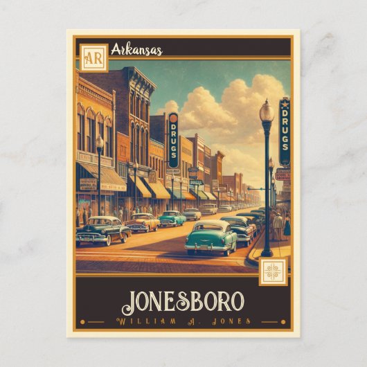 Carte Postale Jonesboro, Arkansas | VINTAGE (Devant)