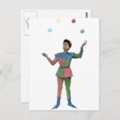 Carte Postale Jongleur - Illustration Vintage (Devant / Derrière)