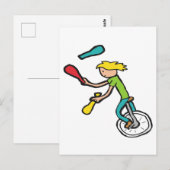 Carte Postale Jongleur monocycliste (Devant / Derrière)