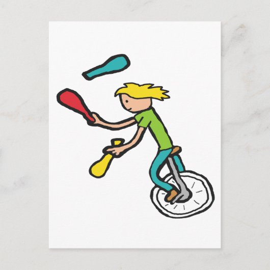Carte Postale Jongleur monocycliste (Devant)