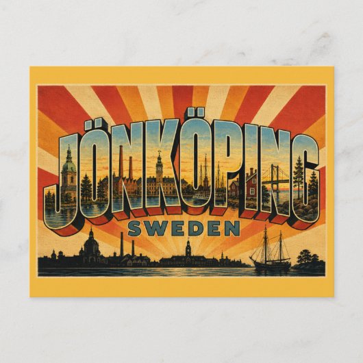 Carte Postale Jönköping Suède Lac Vättern (Devant)