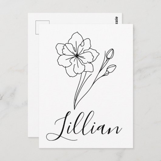 Carte Postale Jonquille de mars Fleur de naissance personnalisée (Devant / Derrière)