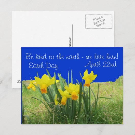 Carte postale - Jonquilles Jour de la Terre (Devant / Derrière)
