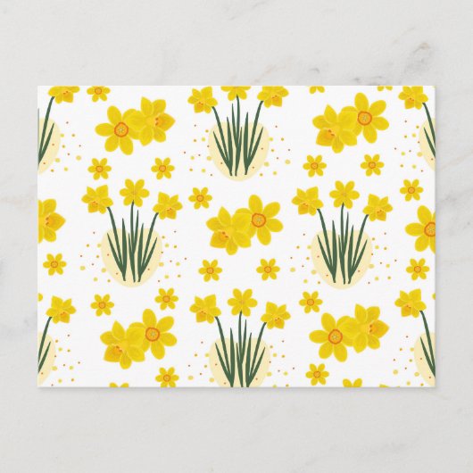 Carte Postale Jonquilles lumineuses, motif sans soudure (Devant)