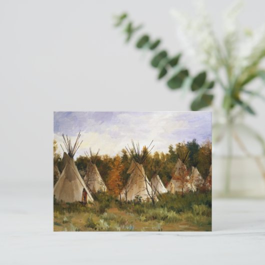 Carte Postale Joseph Henry Sharp Le Camp D'Été (Debout devant)