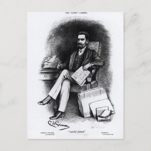 Carte Postale Joseph Pulitzer de The Curio, 1887 (Devant)