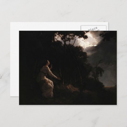 Carte Postale Joseph Wright - La Dame dans le Comus de Milton (Devant / Derrière)