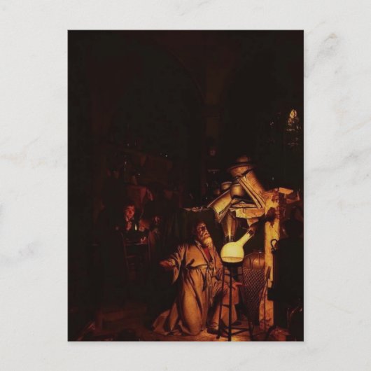 Carte Postale Joseph Wright-L'Alchimiste à la découverte du phos (Devant)