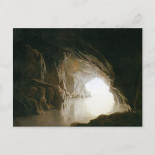 Carte Postale Joseph Wright - Une caverne, Soirée