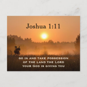 Carte Postale Joshua 1:11 Ecriture prendre possession du pays