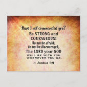Carte Postale Joshua 1:9 Be Strong and Courageous, Bible Versets (Devant)