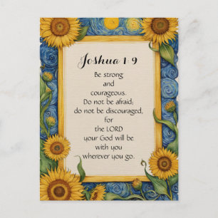 Carte Postale Joshua 1:9 NIV Art de verset biblique