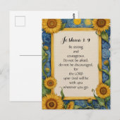 Carte Postale Joshua 1:9 NIV Verset de la Bible en Art (Devant / Derrière)