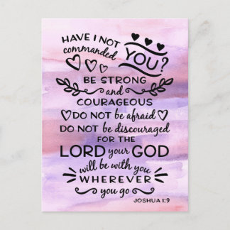 Carte Postale Joshua 1 9 Soyez fort Écriture biblique Verse