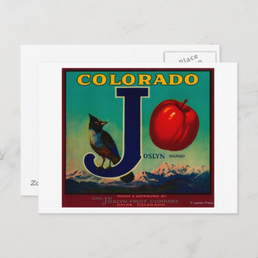 Carte Postale Joslyn Étiquette Apple Crate (Devant / Derrière)