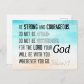 Carte Postale Josué 1:9 Bible Verse puissant et courageux (Devant / Derrière)