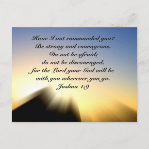 Carte Postale Josué 1:9 Soyez fort et courageux, Bible