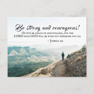 Carte Postale Josué 1:9 Soyez fort et courageux Verse de la Bibl