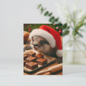 Carte Postale Jote Père Noël Otter avec Brownies pour Noël (Debout devant)