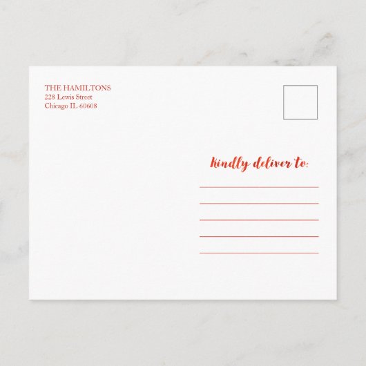 Carte Postale Jote Red Script photo hiver Folio Noël (Dos)