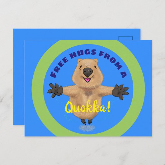 Carte postale jote saut quokka (Devant / Derrière)