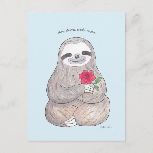 Carte postale Jote Sloth Lente Life Advocate Carte (Devant)