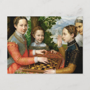 Carte postale : Jouant aux échecs de Sofonisba Ang