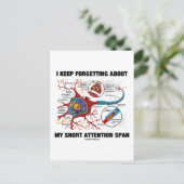 Carte Postale J'Oublie Toujours Mon Courte Portée D'Attention (Debout devant)