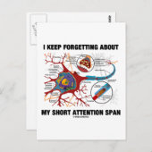 Carte Postale J'Oublie Toujours Mon Courte Portée D'Attention (Devant / Derrière)