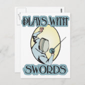 Carte Postale Joue avec des épées (Devant / Derrière)