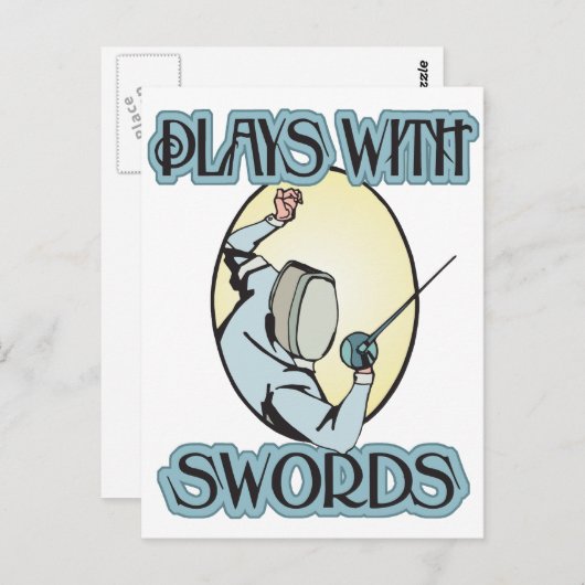 Carte Postale Joue avec des épées (Devant / Derrière)
