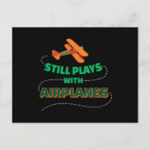 Carte Postale Joue toujours avec les avions (Devant)