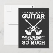 Carte Postale Jouer À La Guitare Me Rend Heureux Que Tu Ne Sois  (Devant / Derrière)