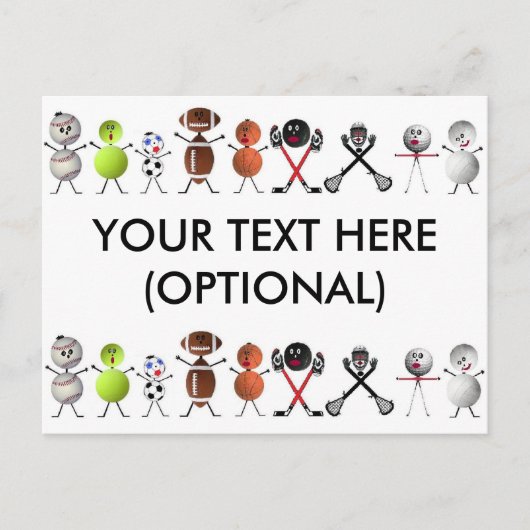 Carte Postale Jouer à tous les sports (Devant)