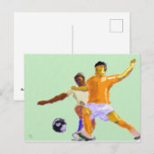 Carte Postale Jouer au football Art (Devant / Derrière)