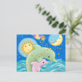 Carte Postale Jouer aux dauphins (Debout devant)