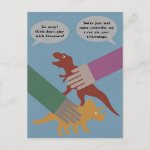 Carte Postale Jouer avec des dinosaures