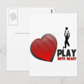 CARTE POSTALE JOUER AVEC LE COEUR VOLLEYBALL (Devant / Derrière)